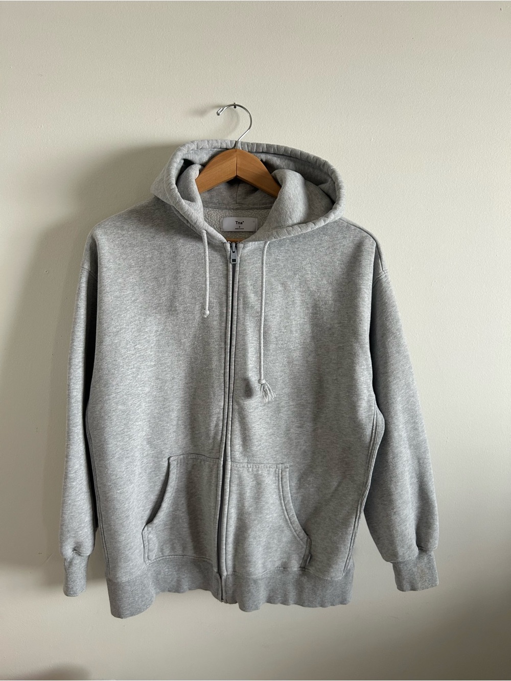 TNA Gray Zip-Up Hooded Sweatshirt